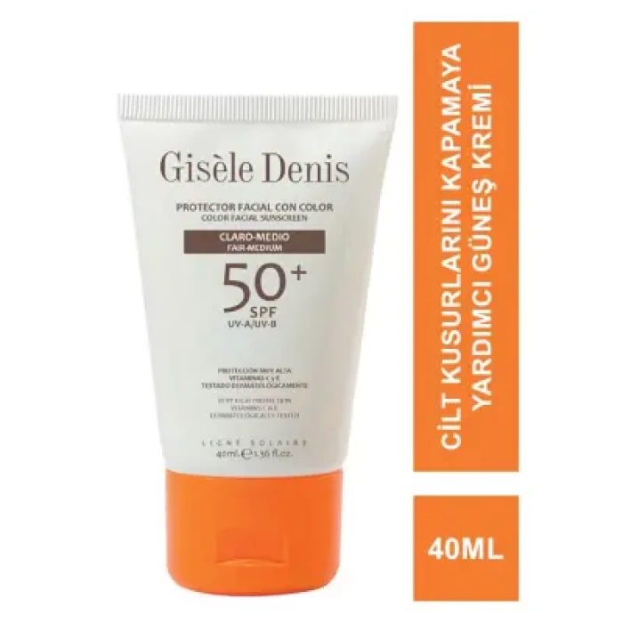 Gisele Denis Color Facial Suncreen Spf50+ Fair/Medium Yüz İçin Renkli Güneş Koruma Kremi 40 ml