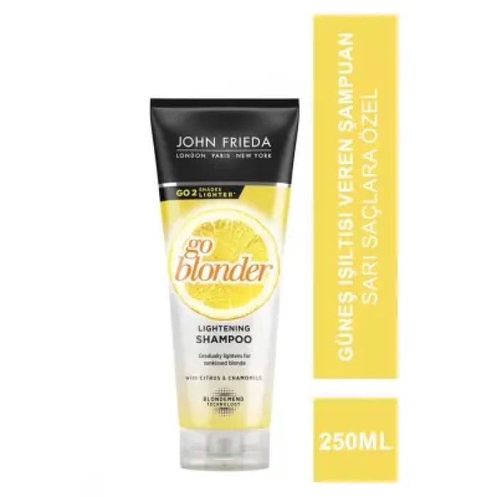 John Frieda Sheer Blonde Go Blonder Lightening Shampoo 250 ml Sarı Saçlara Özel Güneş Işıltısı Veren Şampuan