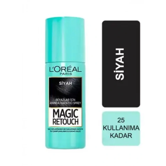 Loreal Paris Beyaz Saçlar İçin Kapatıcı Saç Spreyi - Siyah - 75 ml