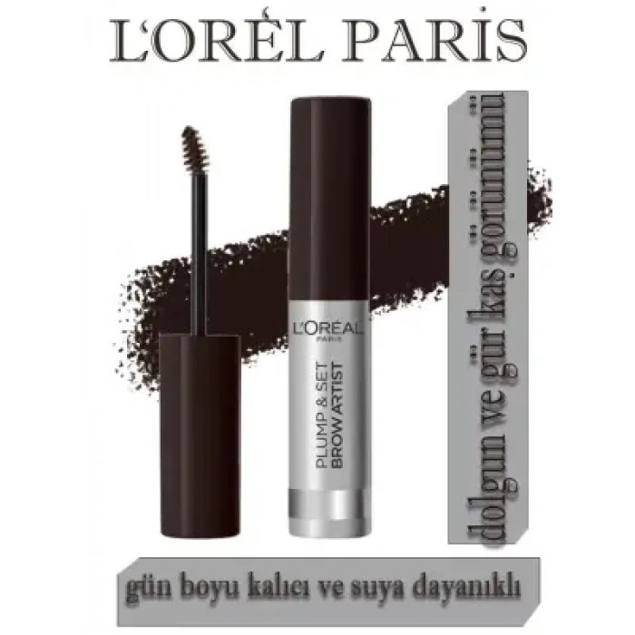 Loreal Paris Brow Artist Plump & Set Dolgun Görünüm Veren Kaş Sabitleyici Maskara - 109 Ebony