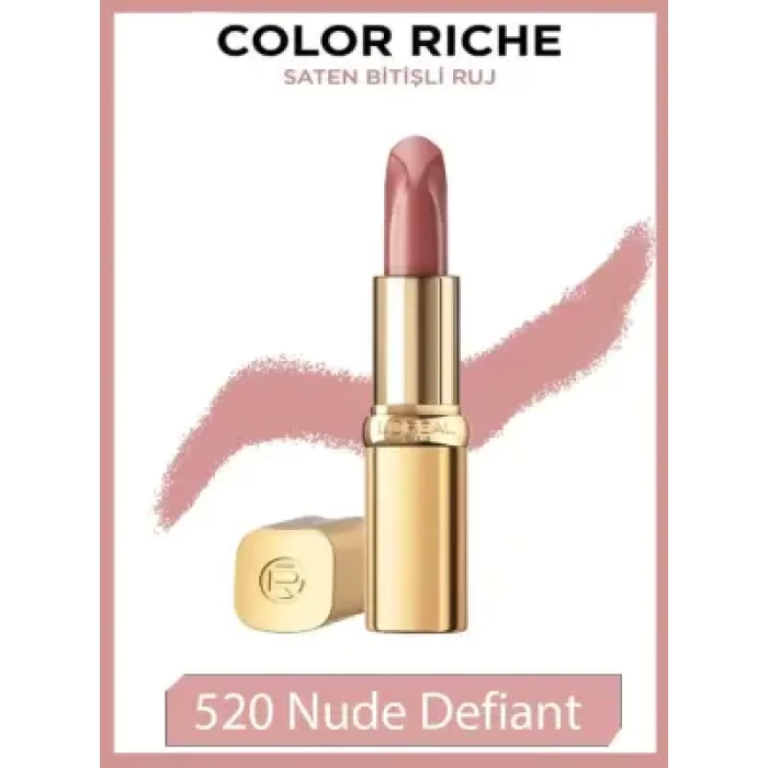 Loreal Paris Color Riche Saten Bitişli Ruj - 520 Nude Defiant