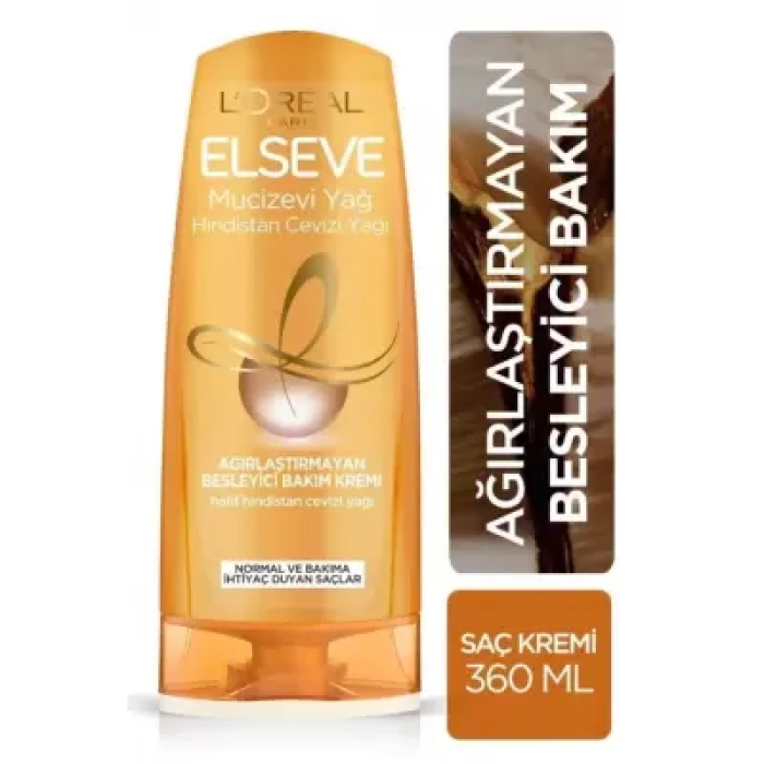 Loreal Paris Elseve Mucizevi Hindistan Cevizi Yağı Ağırlaştırmayan Besleyici Bakım Kremi 360 ml