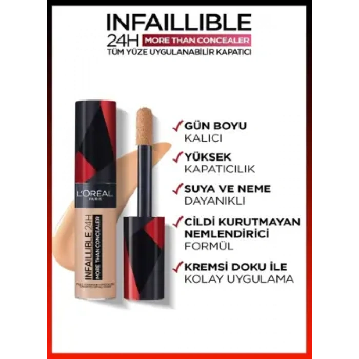 Loreal Paris Infaillible 24H Tüm Yüze Uygulanabilir Kapatıcı - 327 Cashmere 11ml