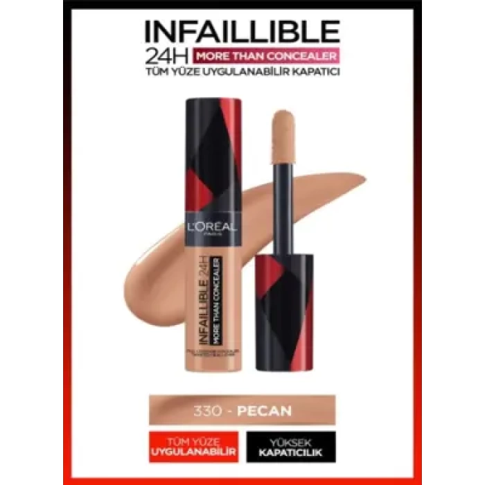 Loreal Paris Infaillible 24H Tüm Yüze Uygulanabilir Kapatıcı - 330 Pecan/Pac 11ml
