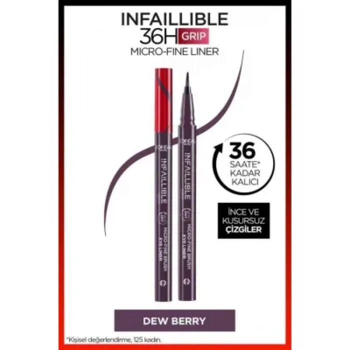 Loreal Paris Infaillible 36H Grip Micro Fine Eyeliner 04 DEW BERRY -Mor-
