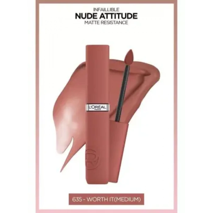 Loreal Paris Infaillible Matte Resistance Likit Mat Ruj - 635 Worth It -Medium-