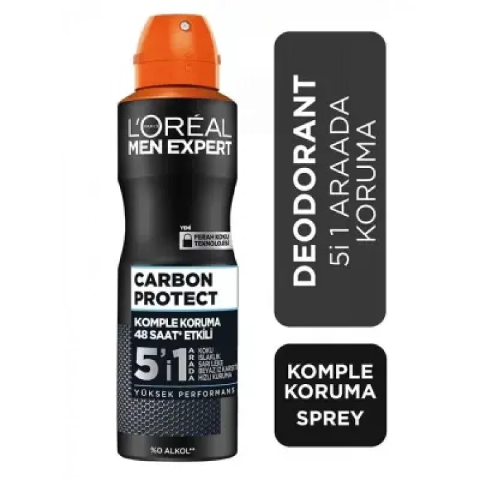 Loreal Paris Men Expert Carbon Protect 5in1 Sprey Deodorant - Komple Koruma - 150 ml