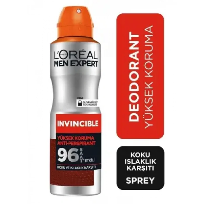 Loreal Paris Men Expert İnvincible 96 Saat Sprey Deodorant - Koku ve Islaklık - 150 ml