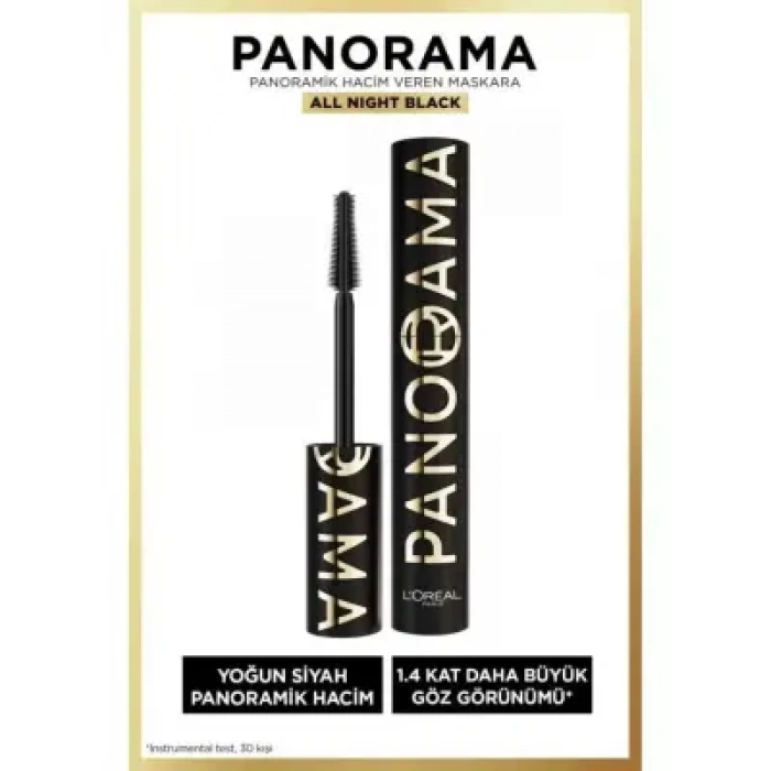 Loreal Paris Panorama Hacim Veren Maskara All Night Black - Siyah