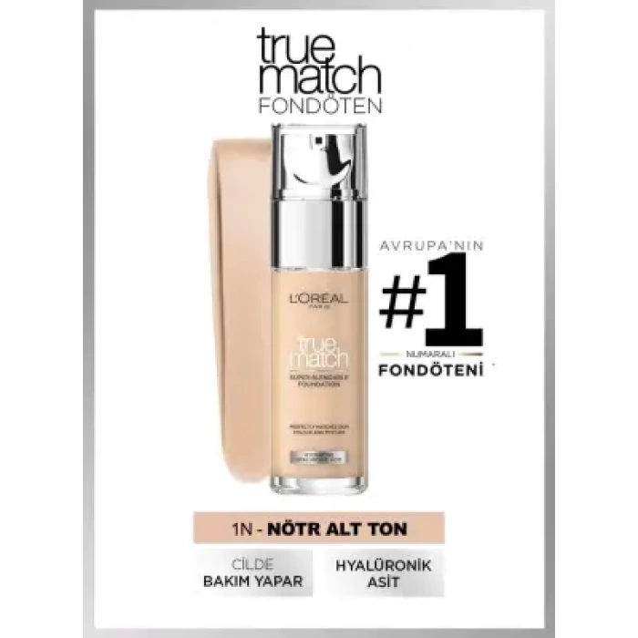 Loreal Paris True Match Bakım Yapan Fondöten - 1N Neutral Undertone 30ml