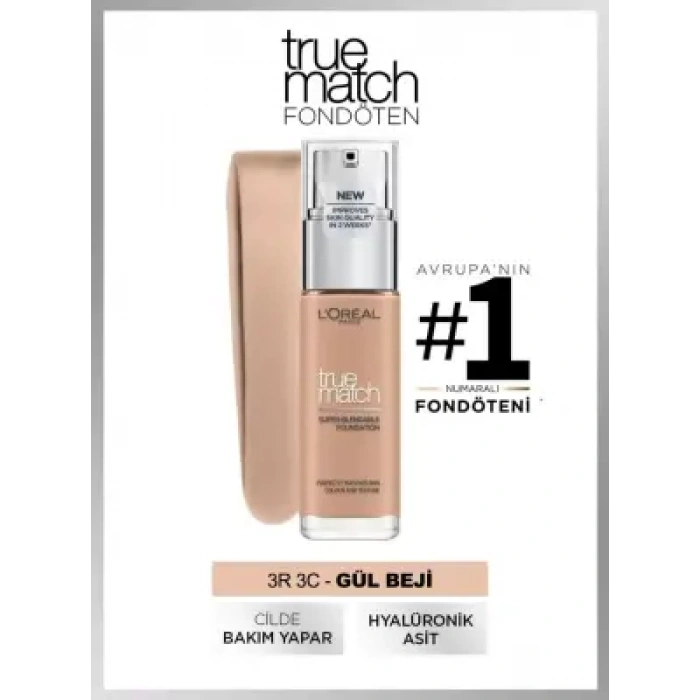 Loreal Paris True Match Bakım Yapan Fondöten - 3R3C Rose Beige 30ml