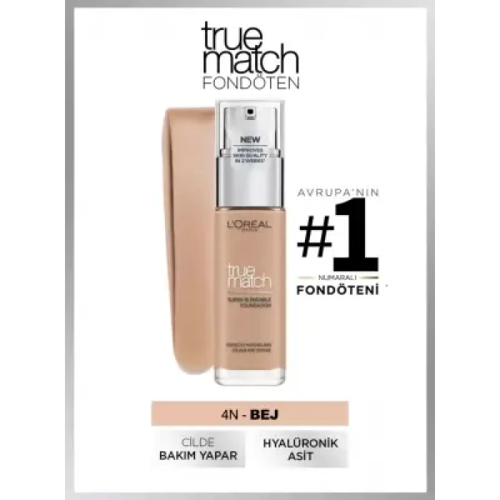 Loreal Paris True Match Bakım Yapan Fondöten - 4N Beige 30ml