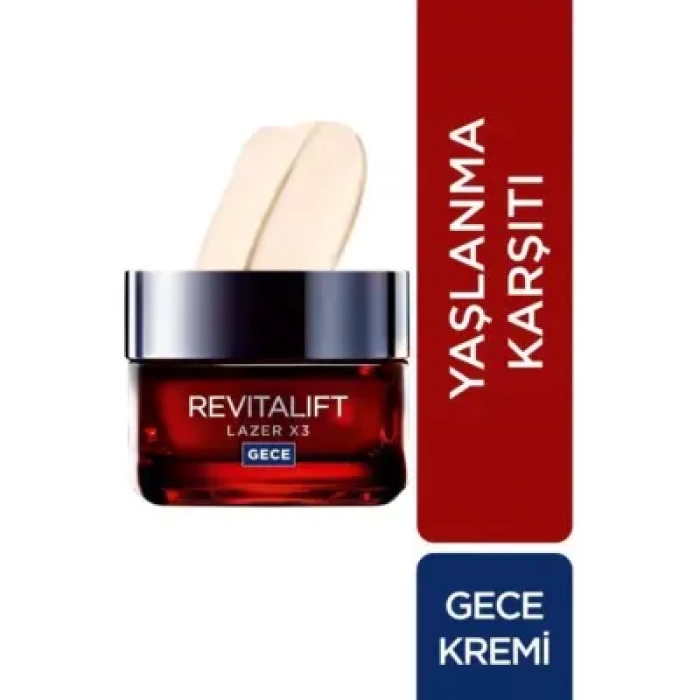 Loreal Revitalift Lazer X3 Yaşlanma Karşıtı Gece Bakım Kremi 50ml