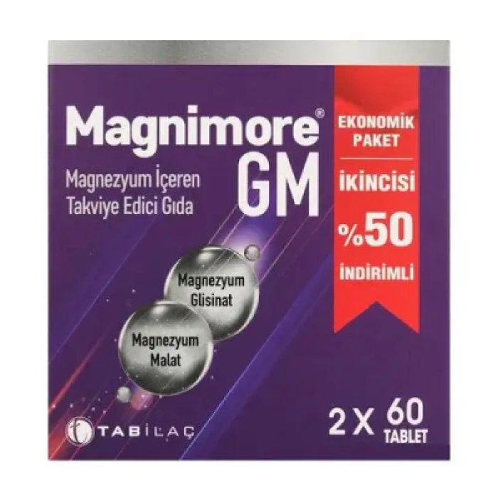 Magnimore GM Magnezyum 60 Tablet 2li Avantajlı Paket