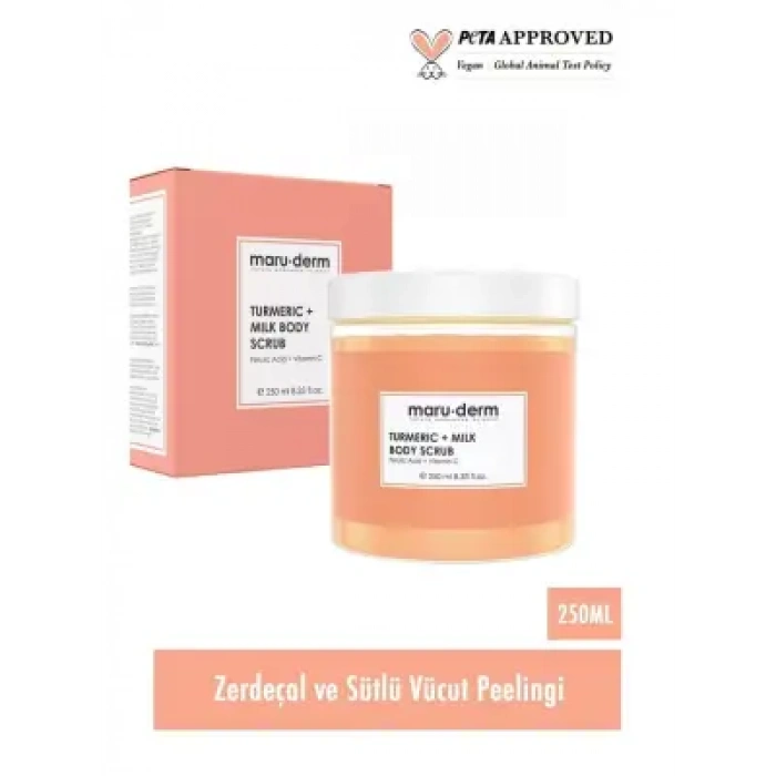Maruderm Body Scrub | Zerdeçal + Süt Vücut Peelingi | C Vitamini + Ferulik Asit 250 ML