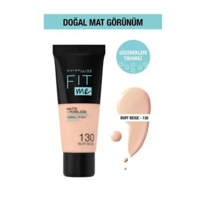 Maybelline New York Fit Me Matte+Poreless Fondöten - 130 Buff Beige 30 ml