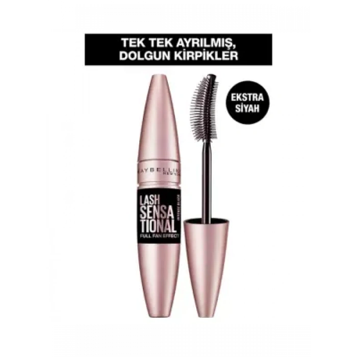 Maybelline New York Lash Sensational Yelpaze Etkili Intense Black Maskara - Ekstra Siyah 9,5 ml