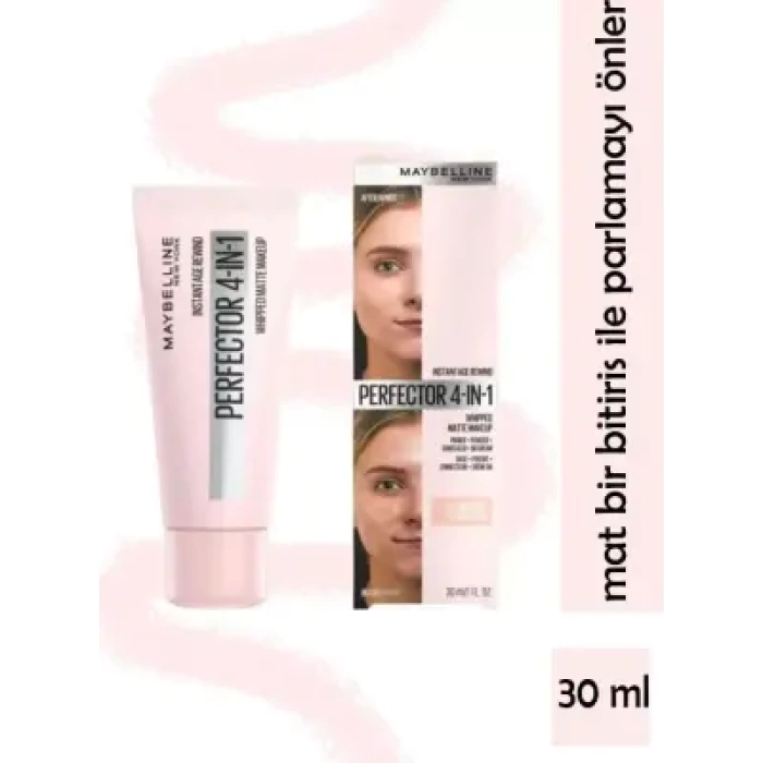 Maybelline New York Perfector 4in1 Matte Makeup 01 Light Claire Fondöten