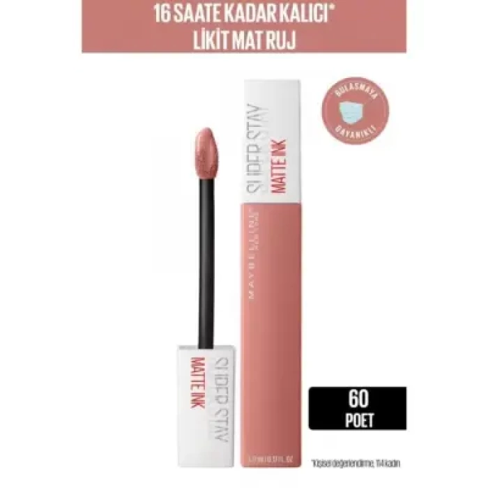 Maybelline New York Super Stay Matte Ink Likit Mat Ruj -60 POET