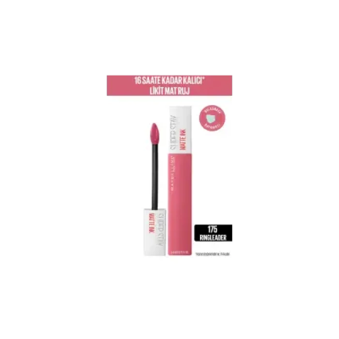 Maybelline New York Super Stay Matte Ink Likit Mat Ruj -Pinks NU 175 RINGLE