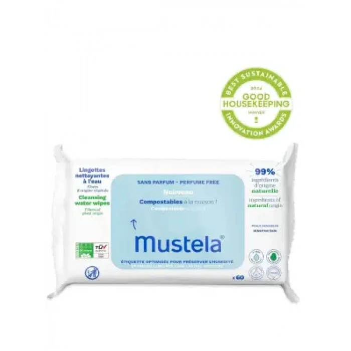 Mustela Kompostlanabilir Parfümsüz Temizleme Mendili 60 Adet