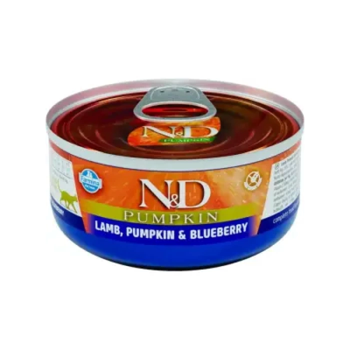 N&D Pumpkın Kedi Konserve Kuzu, Balkabağı&Yaban Mersini 70 gr