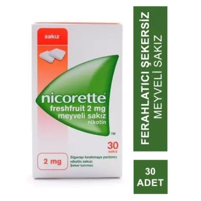 Nicorette Freshfruit 2 mg Meyveli Nikotin Sakızı 30 Adet