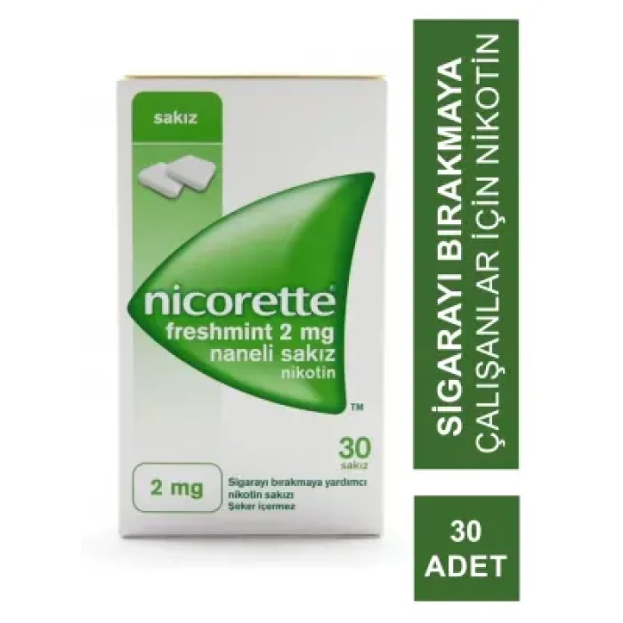 Nicorette Freshmint 2 mg Naneli Nikotin Sakızı 30 Adet