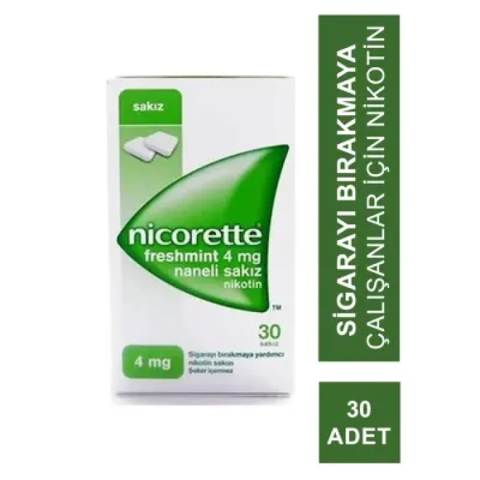 Nicorette Freshmint 4 mg Naneli Nikotin Sakızı 30 Adet