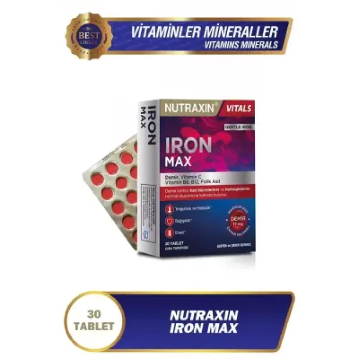 Nutraxin İron Max 17 Mg 30 Tablet
