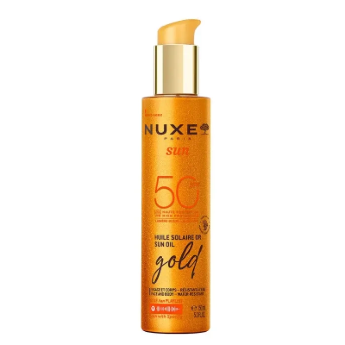 Nuxe Sun Huile Solaire Or Sun Oil - Altın Işıltılı Bronzlaştırıcı Güneş Koruyucu Yağ Spf50 150 ml