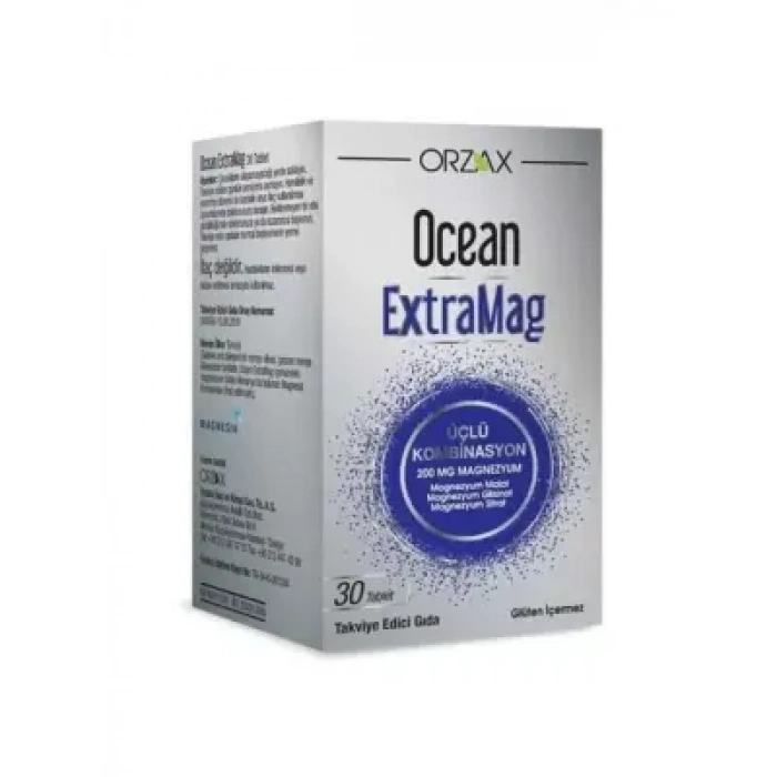 Ocean ExtraMag Üçlü Kombinasyon Takviye Edici Gıda 30 Tablet