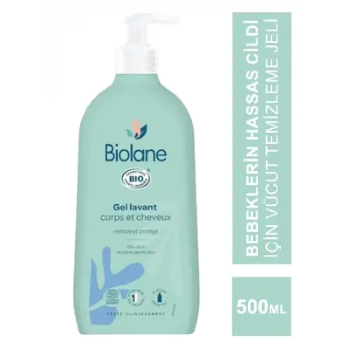 Outlet - Biolane Hair&Body Gel Lavant - Saç ve Vücut Temizleme Jeli - 500 ml