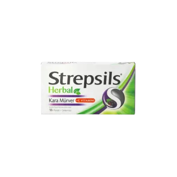Outlet - Strepsils Herbal Kara Mürver+C Vitamini 16 Pastil