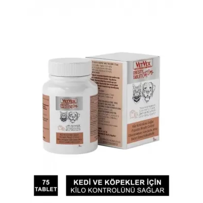 Outlet - VetVex Obesity Kedi ve Köpek Kilo Kontrolü 75 Tablet