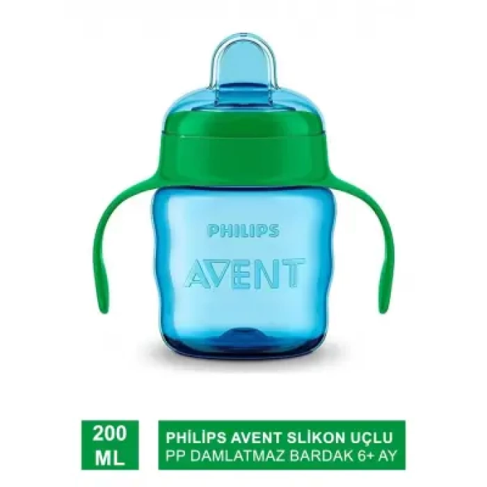 Philips Avent Slikon Uçlu PP Damlatmaz Bardak 6+ Ay 200 ml - Erkek - SCF551-05 -