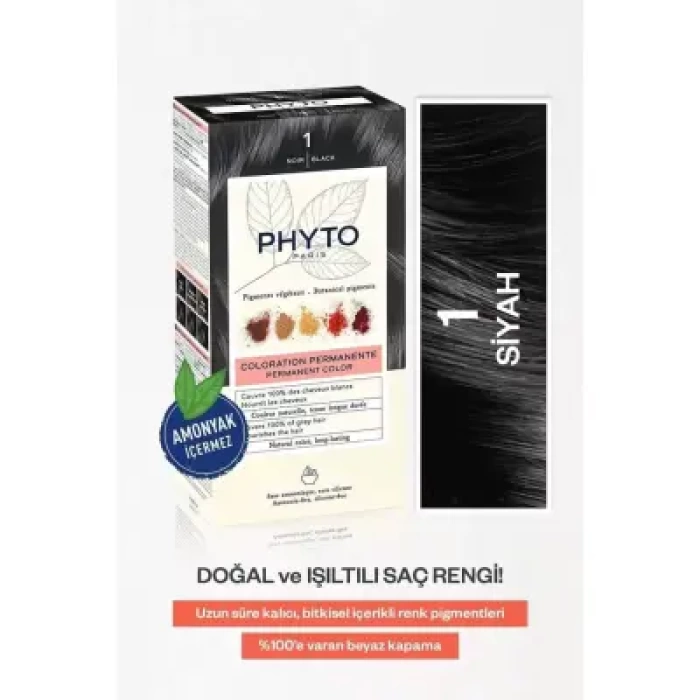 Phyto Color Bitkisel Saç Boyası 1 - Noir Siyah