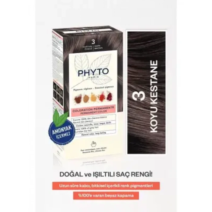 Phyto Color Bitkisel Saç Boyası - 3 Koyu Kestane