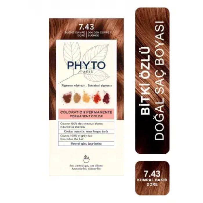 Phyto Color Bitkisel Saç Boyası 7.43 - Kumral Bakır Dore