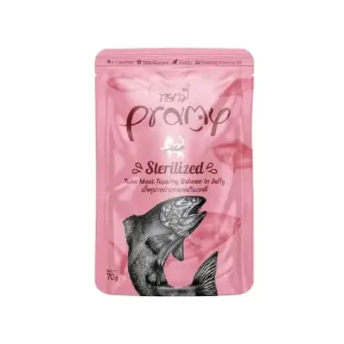 Pramy Jöle İçinde Somonlu Ve Ton Balıklı Yetişkin Kedi Maması 70G