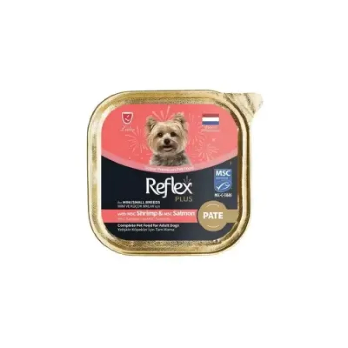 Reflex Plus Pate Msc Karidesli Ve Msc Somonlu Mini Ve Küçük Irklar İçin Yetişkin Köpek Maması 85 G