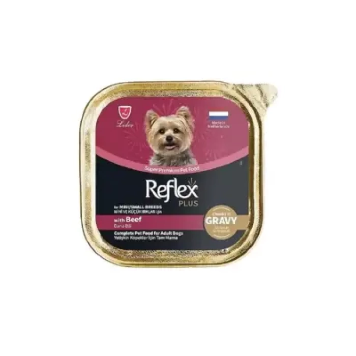 Reflex Plus Sos İçinde Et Parçacıklı Dana Etli Mini Ve Küçük Irklar İçin Yetişkin Köpek Maması 85 G