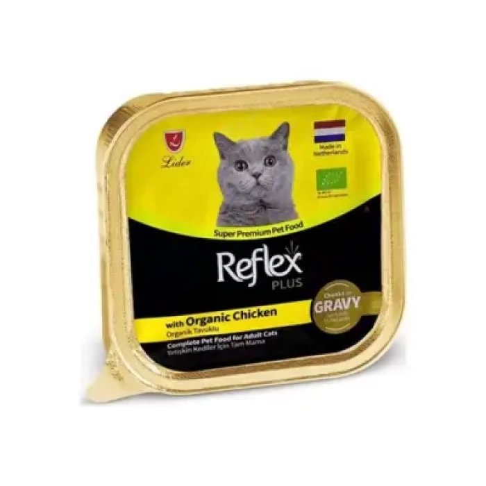 Reflex Plus Sos İçinde Et Parçacıklı Organik Tavuklu Yetişkin Kedi Maması 85 G