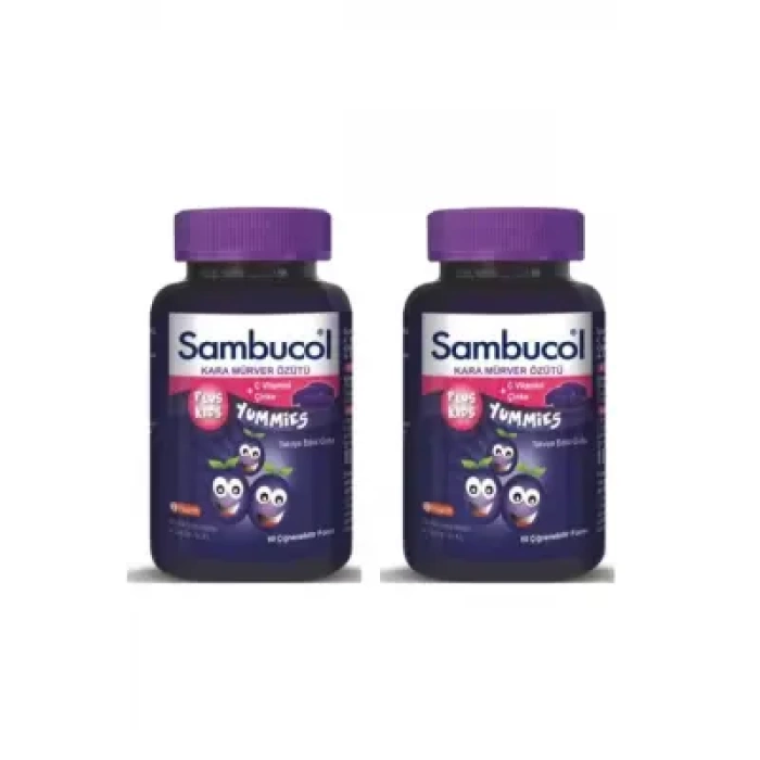 Sambucol Plus Kids Yummies 60 Çiğnenebilir Jelibon 2li Set