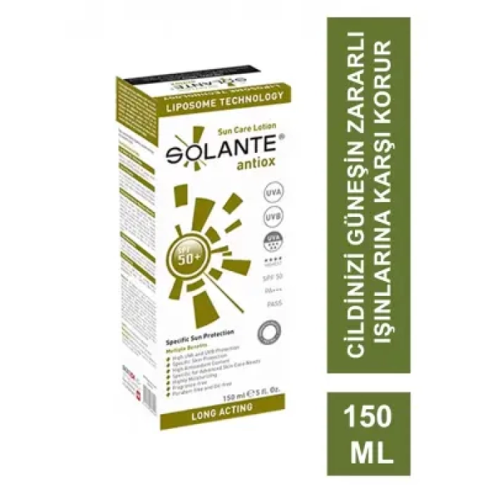Solante Antiox Spf 50+ Sun Care Lotion 150 ml Antioksidan-Antiaging Güneş Losyonu