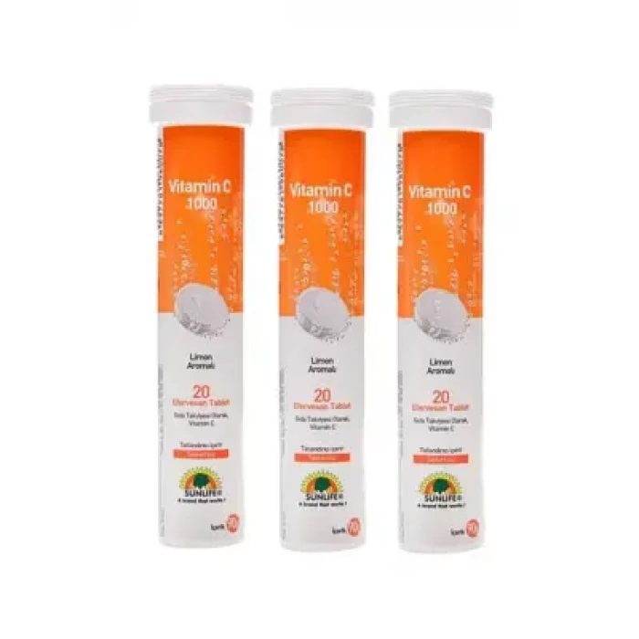 Sunlife Vitamin C 1000mg Efervesan 20 Tablet * 3 Adet