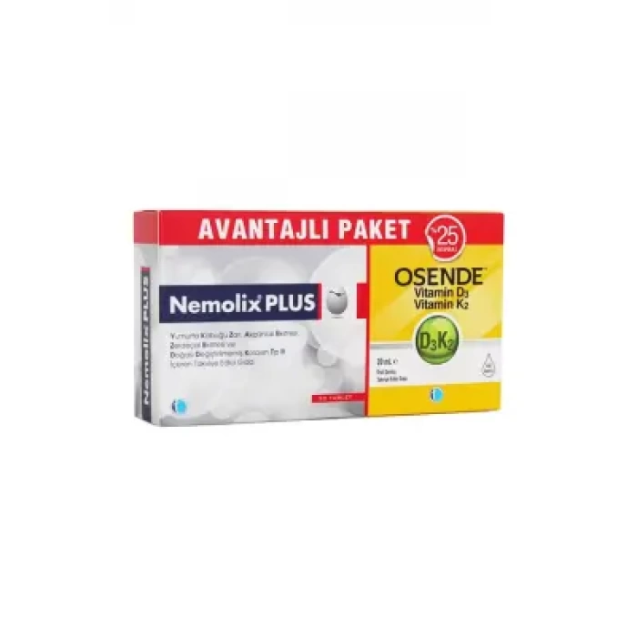 Tab İlaç Nemolix Plus 30 Tablet + Osende D3K2 20ml Damla | Avantajlı Paket