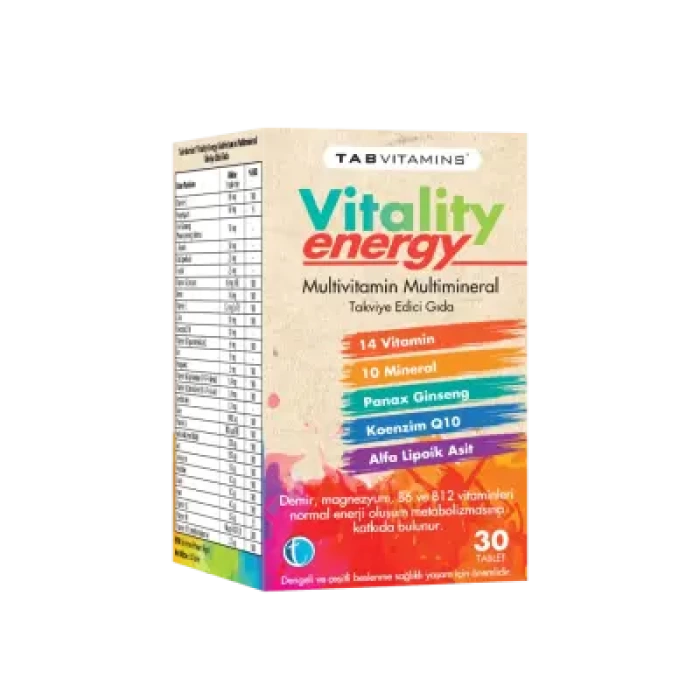 Tab İlaç Vitamins Vitality Energy 30 Tablet