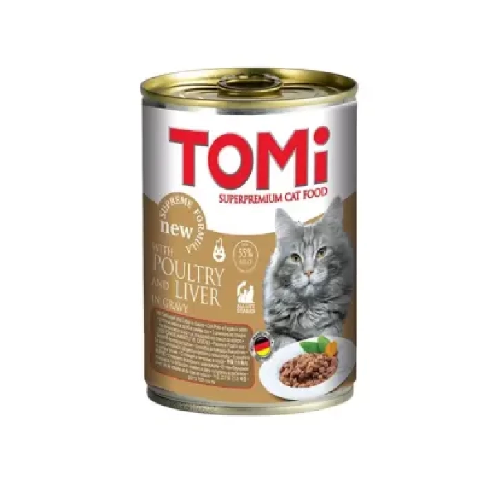 Tomi Kanatlı & Ciğerli Gravy Soslu Kedi Konservesi 400 Gr