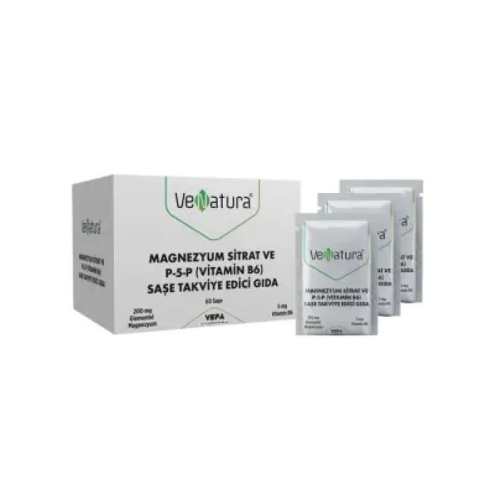 VeNatura Magnezyum Sitrat P-5-P Vitamin B6 60 Saşe